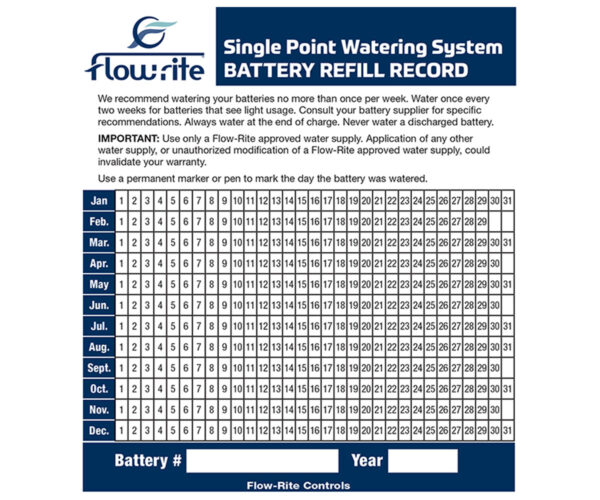 Flow-Rite Battery Refill Record - Image 1